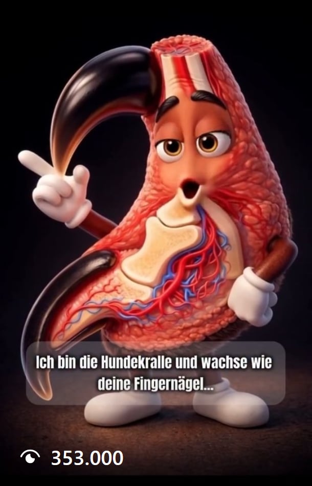 Hundekralle, wie deine Fingernägel